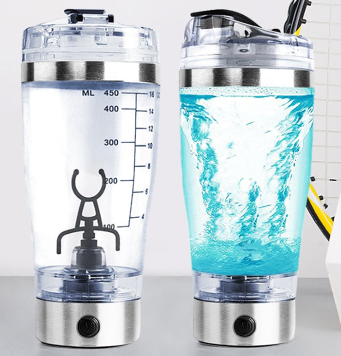 USB Rechargeable Electric Protein Shake Bottle – Effortless Mixing for Fitness, Sports, Coffee, & More!