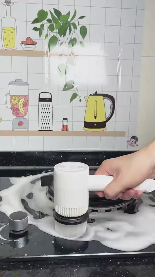 Electric Dishwashing Brush ⚡ – USB Rechargeable, Automatic Kitchen & Tile Cleaner 🧼✨